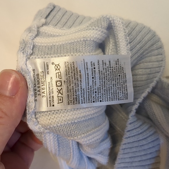 NWT Janie and Jack Blue and White Baby Striped Sweater Matching Set - Picture 7 of 7